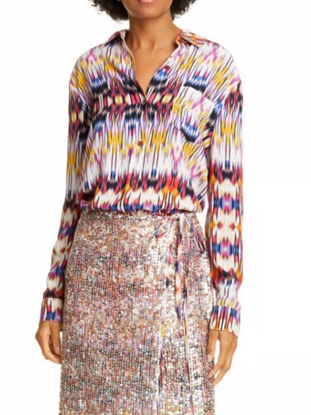 Le superbe Multicolor Print Blouse Future Ex Boyfriend Size 4